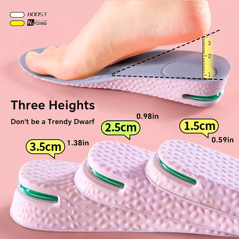 

Height Increase Insole for Feet Comfort Plantar Fasciitis Shoes Insoles Women Sports Shock Absorbing Shoe Pads 1Pair