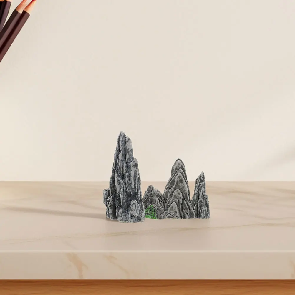 

8 Pcs Miniature Artificial Mountain Decor Resin Rockery Garden Landscaping Accessories Bonsai Figurines Zen Terrarium Landscape