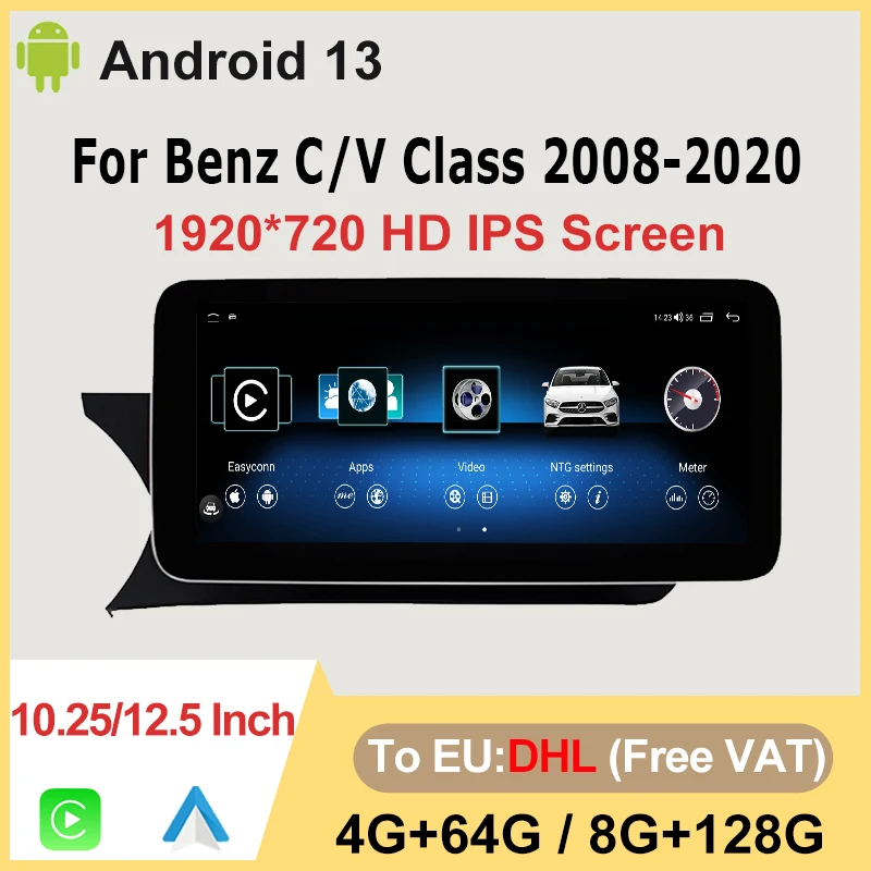 

Android13 Carplay Auto For Mercedes Benz C/V Class W204 W205 GLC X253 W446 Multimedia Video Player 8Core Car Radio Stereo GPS 4G