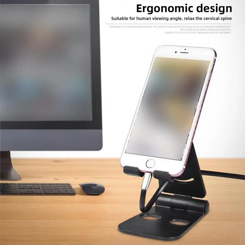 Mobile Phone Holder Seat Desktop IPAD Tablet Charging Base Double Adjustable Shelf Home Storage Holders Mobile Phone Accessories