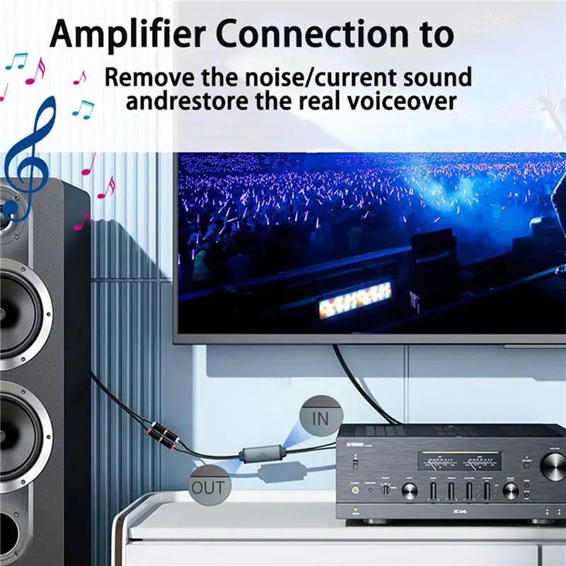 4X AV100C For RCA Audio Isolator Common Ground Noise Filter 3.5Mm Noise Canceller Car