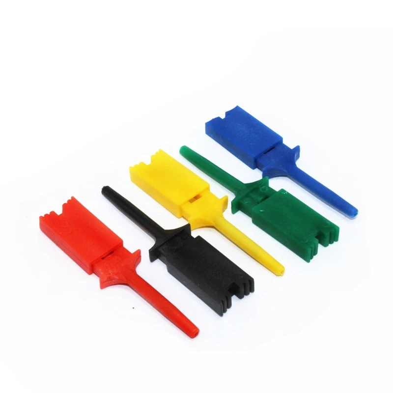 10PCS Test Hook SMD IC 5 Colors Clip Grabbers Test Probe For Electronic Testing Grabber Crocodile Clip Hook Test Clip