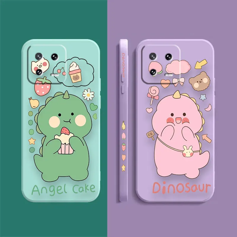 Phone Case For Xiaomi PCOO F3 F4 F5 M3 M4 M5 X3 X4 X5 MIX 3 4 Black Shark 4 GT Pro 4G 5G Case Funda Cqoue Shell Little Dinosaur