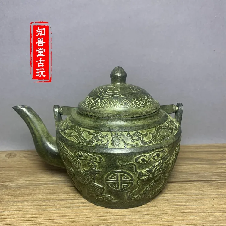 

New Bronze Antique Bronze Dragon and Phoenix Kettle Wine Jug Teapot Dragon and Phoenix Chengxiang Home Decoration