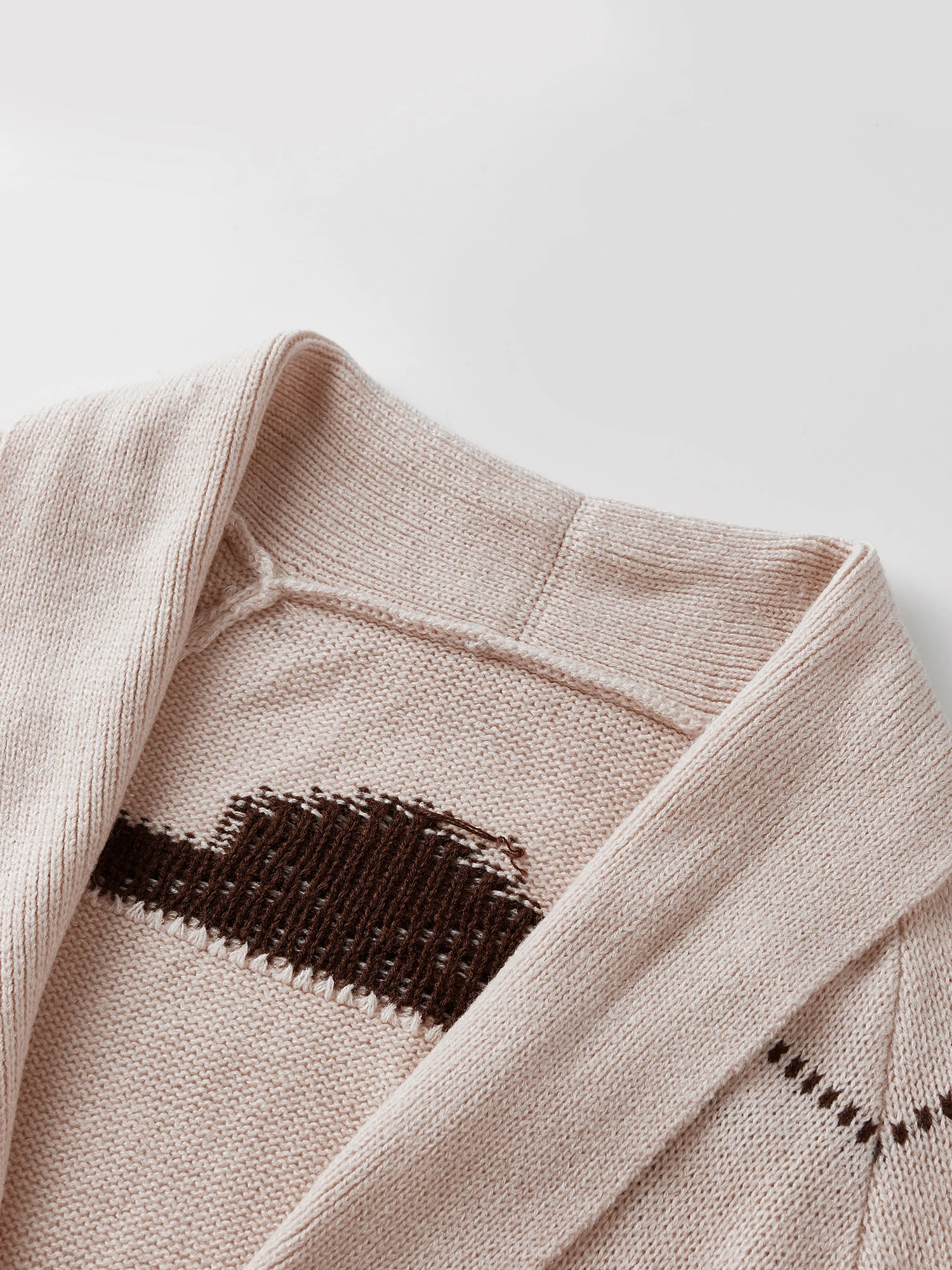 Wintertrui voor dames, trui met lange mouwen, ronde hals, sneeuwvlokprint, gebreide kleding met geribbelde manchetten en zoom