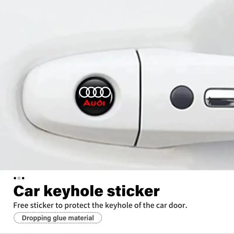 Car Lock Keyhole Stickers Door Lock Protect Car Stickers For Audi Sline A1 A3 A4 A5 A6 A7 A8 B5 B6 B7 B8 C5 C6 C7 D2 D3 Q2 Q3 