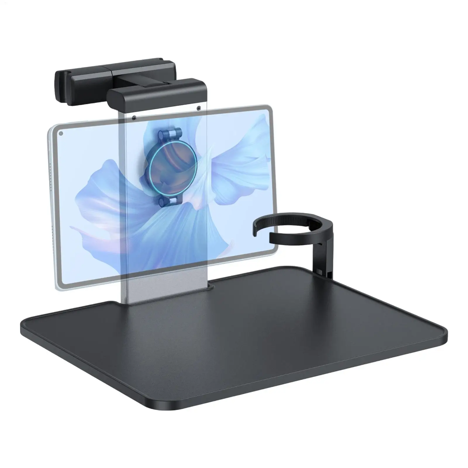 

car rear seat dining table foldable car laptop holder with magnetic tablet/phone holder and cup holder Auto Backseat Food Trays