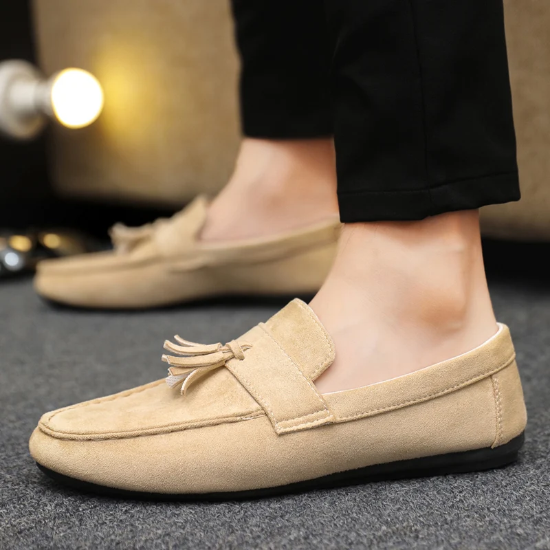 Scarpe pigre alla moda leggere Scarpe casual da uomo Scarpe da guida in pelle scamosciata da uomo traspiranti Slip-on Mocassini comodi Mocassini