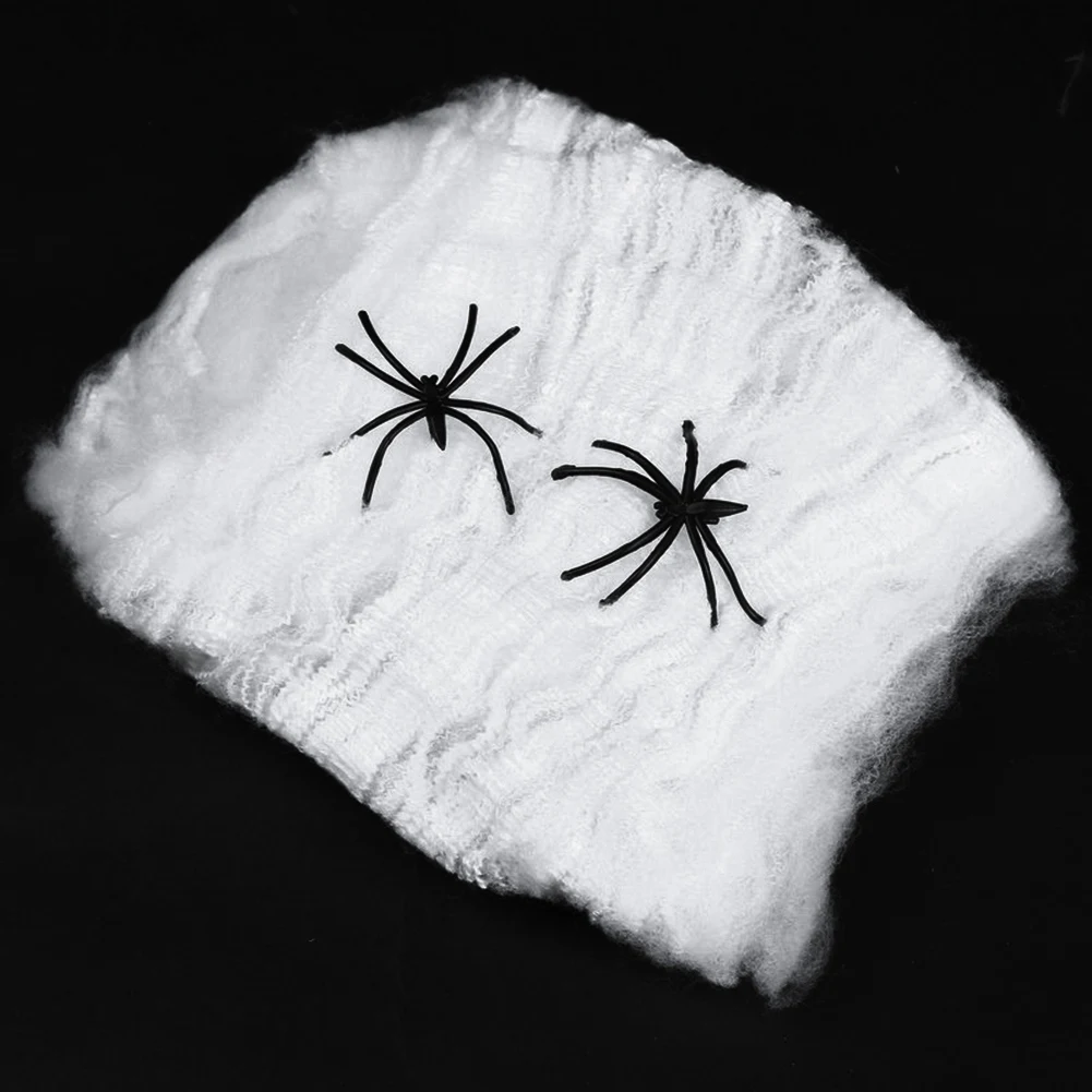 Decorações assustadoras Halloween Set, Vem com Fake Spider, Spider Webs Props, Decoração interior e exterior