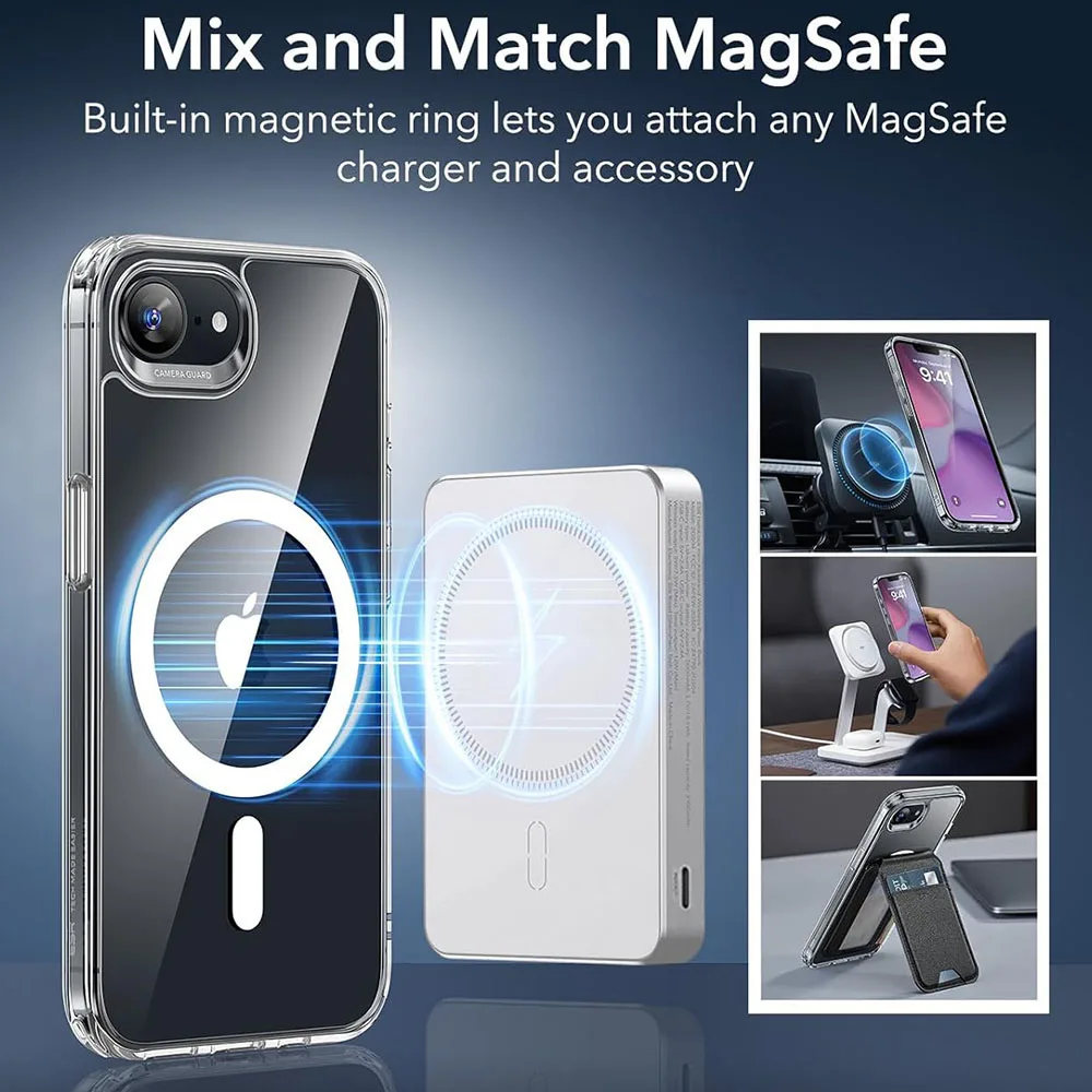 Strong Magnetic Magsafe Case For iPhone 16e 16 15 14 13 12 11 Pro Max Plus Mini Hybrid Hard Clear Silicone Back Shell Cover view 6