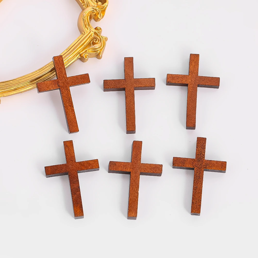 50PCS Holz Vintage Kruzifix Kunsthandwerk Christian Katholischen Taufe Altar Gebete Prop Religiöse Anhänger Hause Hängen Dekor