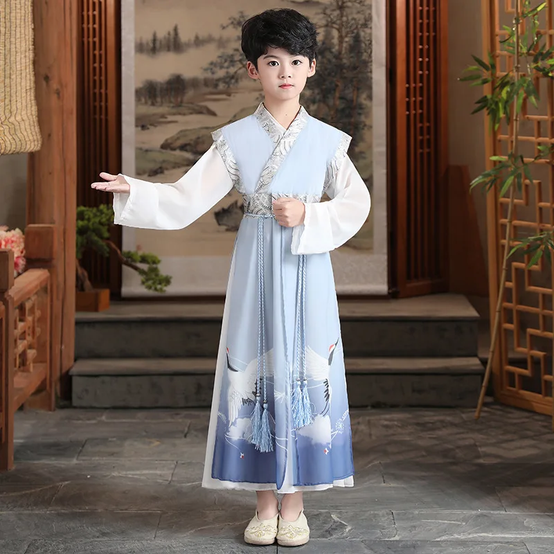 

Hanfu Boys' Summer Ancient Clothes Chinese Style New Summer Clothes Baby Tang Clothes Super Fairy Spring And Autumn Thin Perform