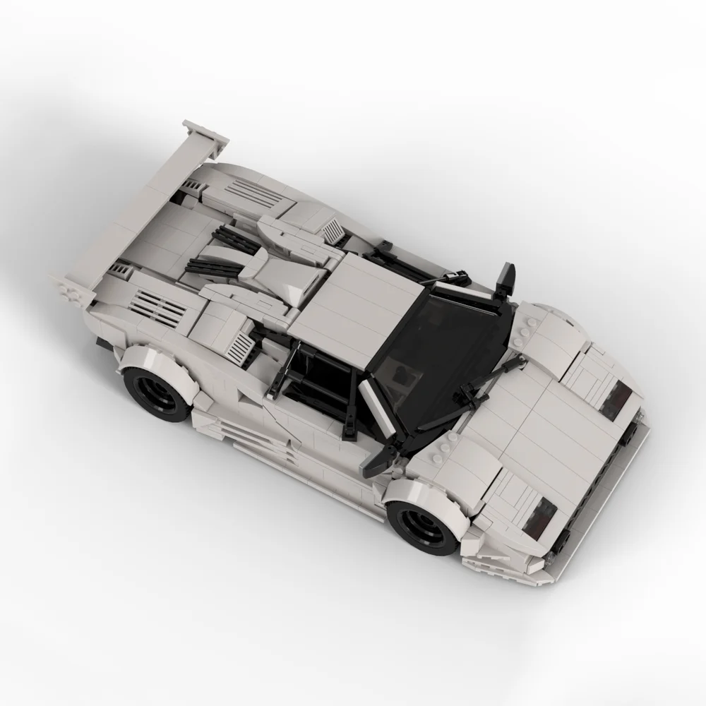 1688-teiliger MOC Sportwagen mit Aufklebern, 31,1 cm, Liberty Walk Style, Bausteine, Montagemodell, Spielzeug, Geschenk für den Freund zum Geburtstag – Detail 2