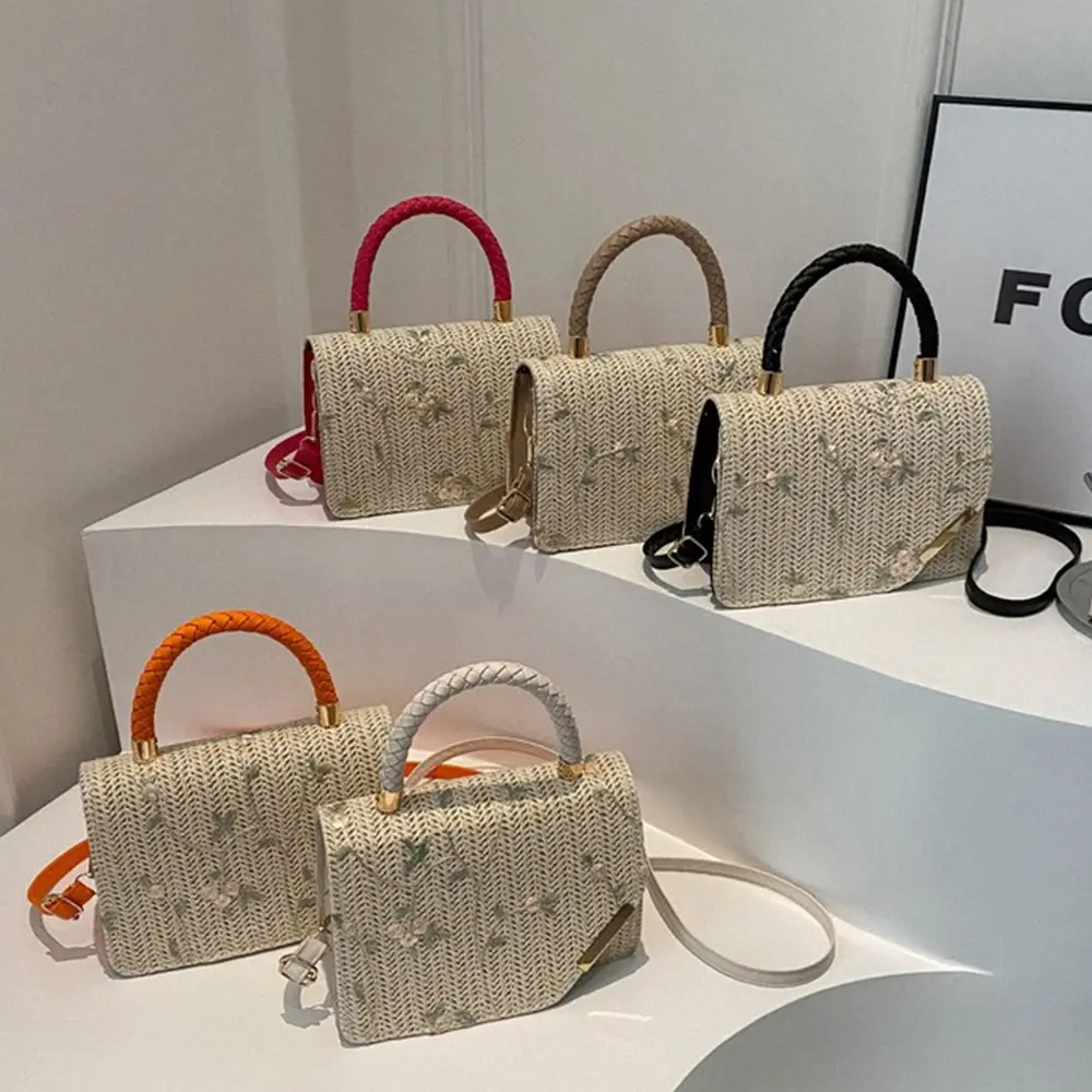 

Fashion Rattan Straw Bag Large Capacity Handmade Braid Handbags Bohemian Shoulder Messenger Bag for Women Girls