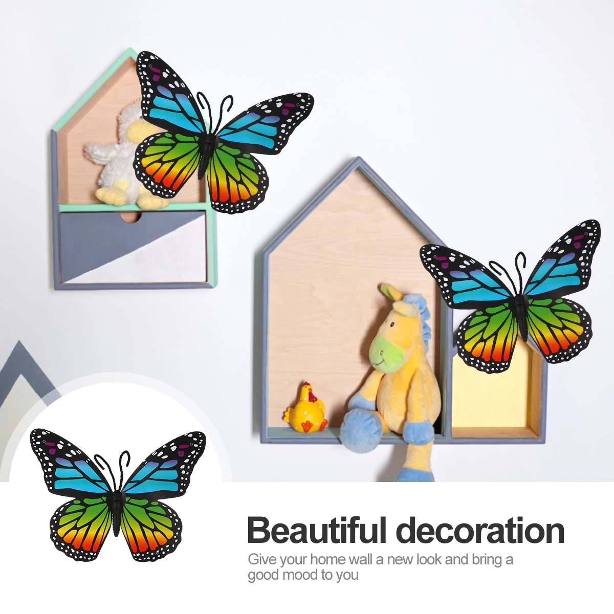 

1pc 3D Decorative Butterflies Home Bedroom Bathroom Decor Easy Remove Refrigerator Iron Surface Decoration