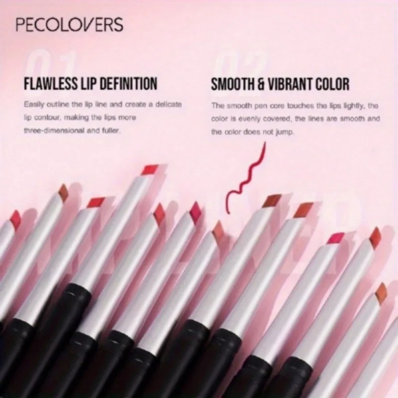 長持ちするベルベットのようなリップライナー & アイライナー防水防汗デュアル目的簡単な滑りやすいヌード口紅ペンメイクアップツール