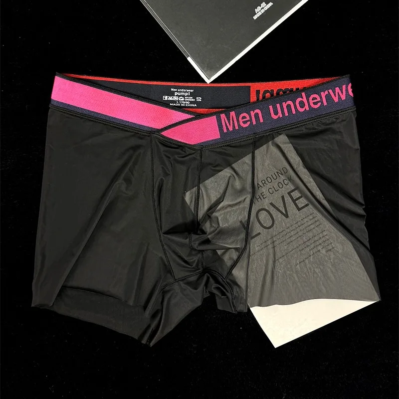 Men’s Ultra-thin Boxer Briefs Summer Sexy Breathable Underwear Hot Low-rise Butt-lifting Panties For Sporty Boy