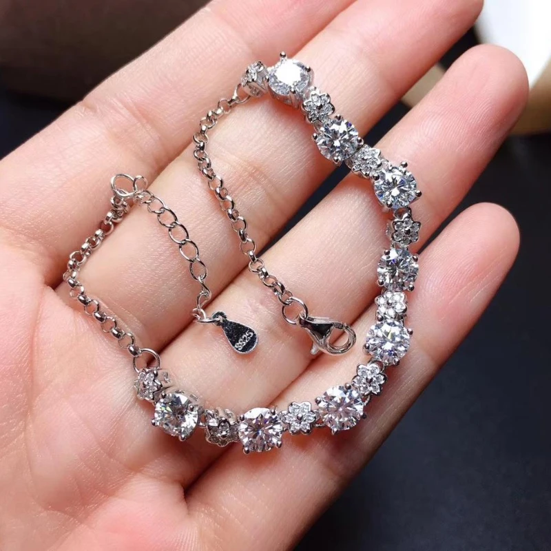 MoissaniteD VVS Women's Bracelet 925pure silver diamond bracelet latest style hot sale promotion luxury jewelry designers