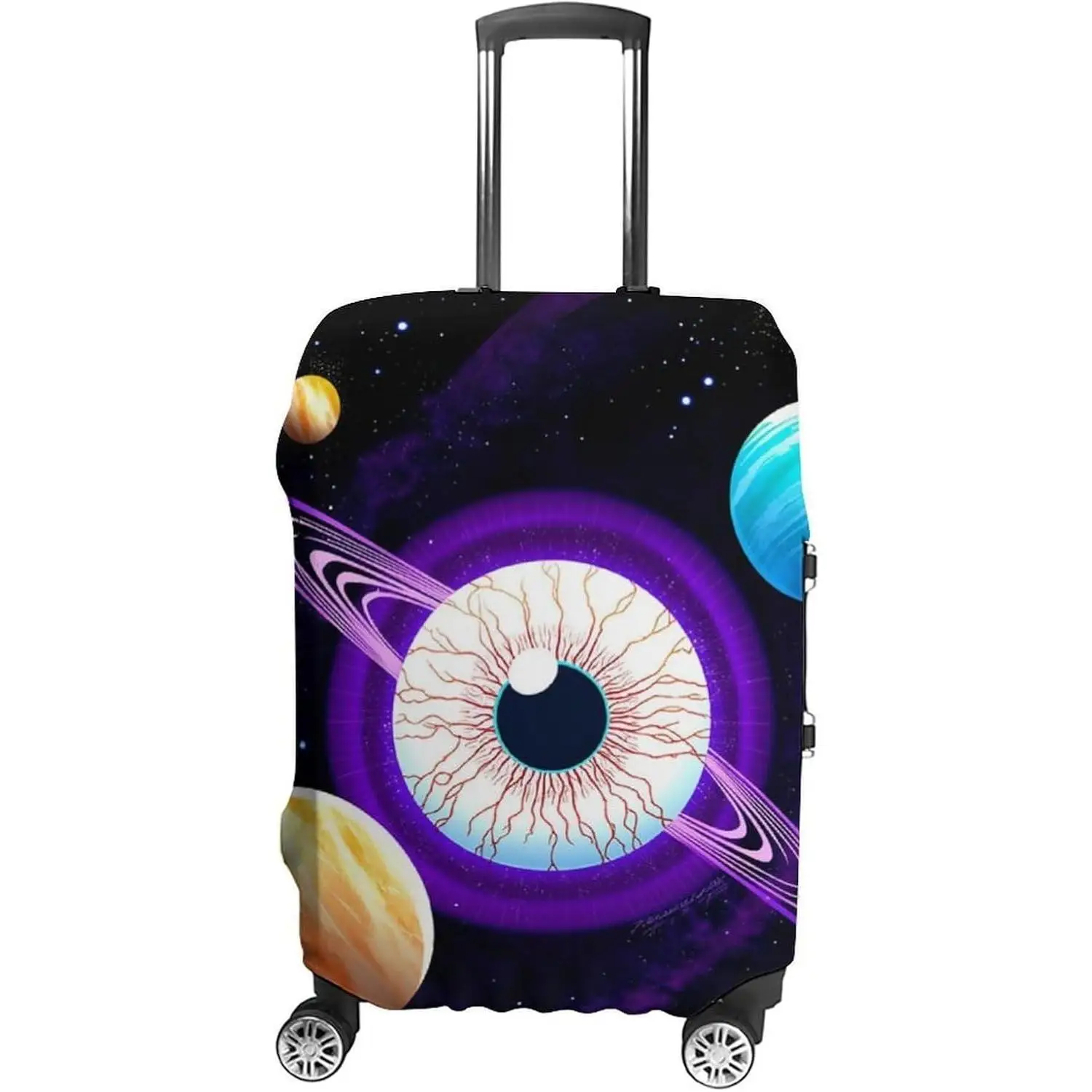 

3D печатный Trippy Space Eye Planet пылезащитный высокоэластичный дорожный чемодан чехол для багажа