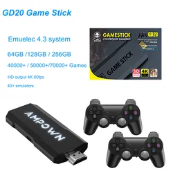 Konsola GD20 Mini TV przenośny odtwarzacz gier Game Stick 4K 70000 gry retro kontroler bezprzewodowy wideo Juegos Jogos HD konsola do gier