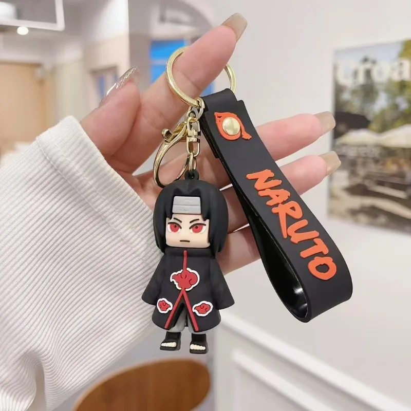 Naruto The Anime Figure Silica Gel Keychain Uchiha Sasuke Uchiha Itachi Hatake Kakashi Action Figure Model Doll Student's Gifts