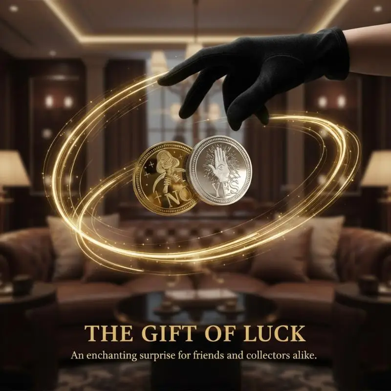 @*1Pcs Souvenir  Yes Or No Prediction Decision Coin Ouija All-Seeing Eye Or Death Gothic Copper Plated Coin