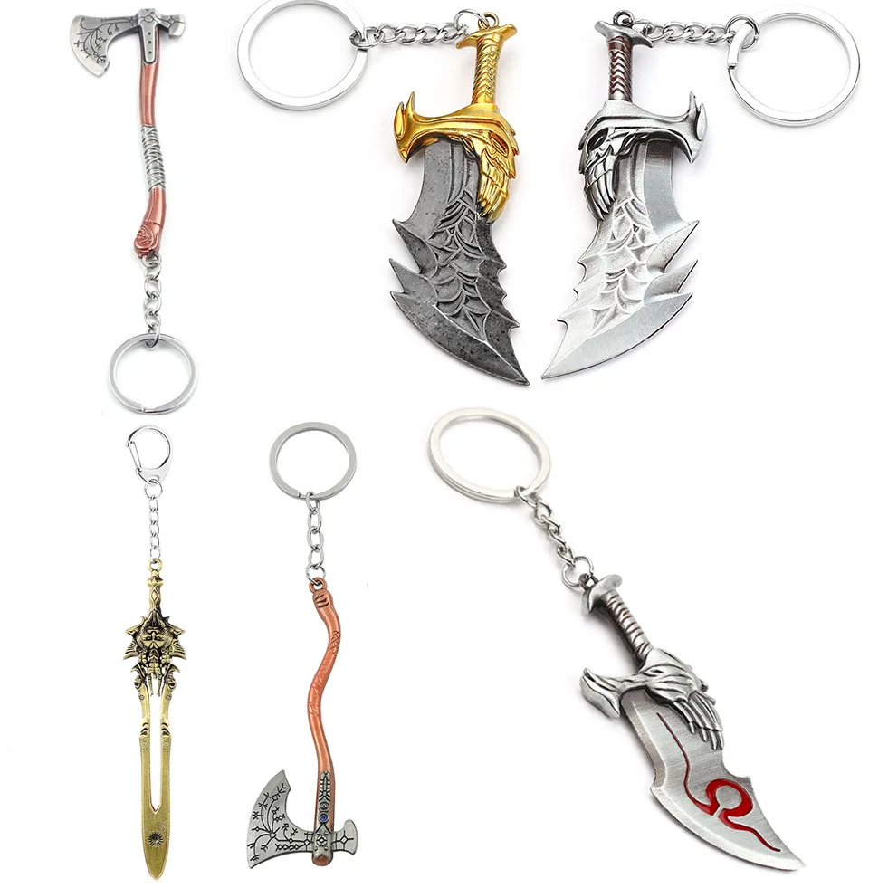 Chaveiro com Pingente de Espada Kratos de God of War 4, Joia para Homens e Mulheres, Acessórios para Chave de Carro