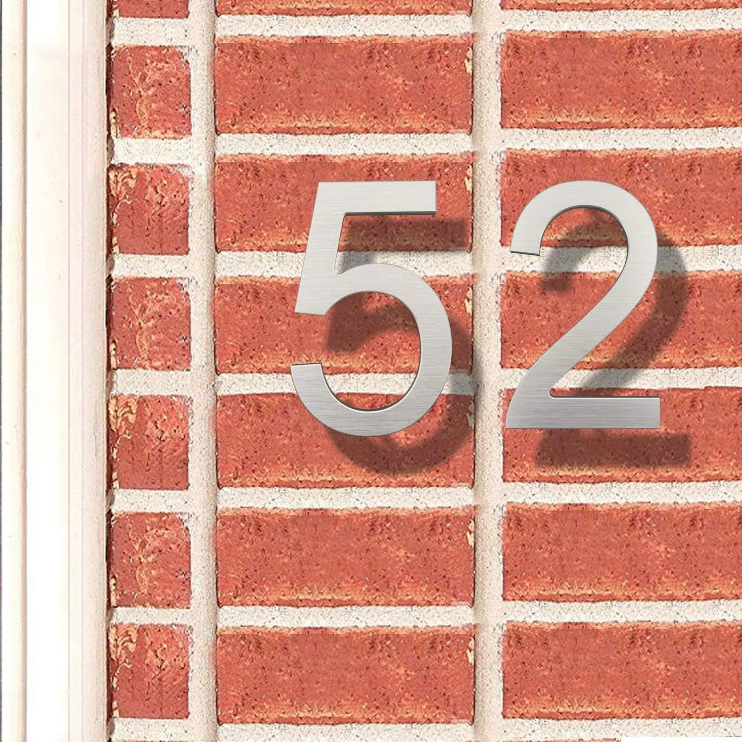 1PC 6 Inch Modern House Numbers- Premium Aluminum Floating Home Address Number with Exquisite Drawing Process, Silver