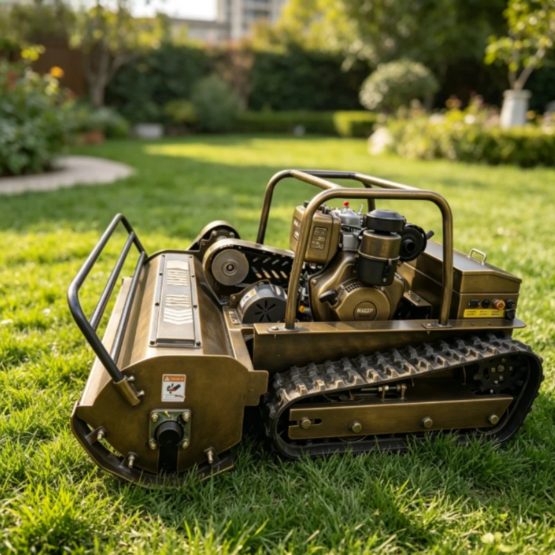 Slope Mowing RC Crawler Lawn Mower 450mm Cutting Width Anti-slip Track Grass Cutter For Farm Park Green Belt