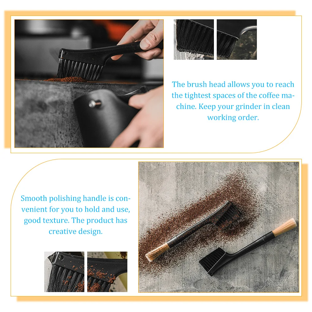 

Coffee Machine Cleaning Brush Double Headed Soft Bristles Long H Grinder Beans Dust Cleaner Kitchen Accessories