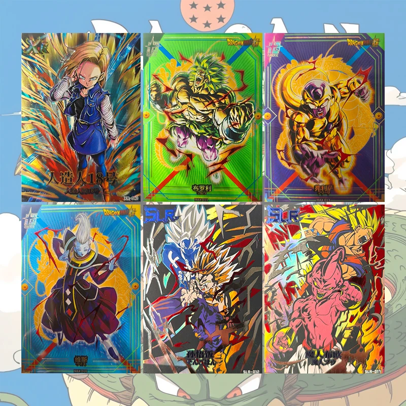 Japanese Anime Dragon Ball XR MAX SLR Cards Android 18 Broly Frieza Vegeta Iv Son Goku Trunks Gogeta Majin Buu Collectible Cards