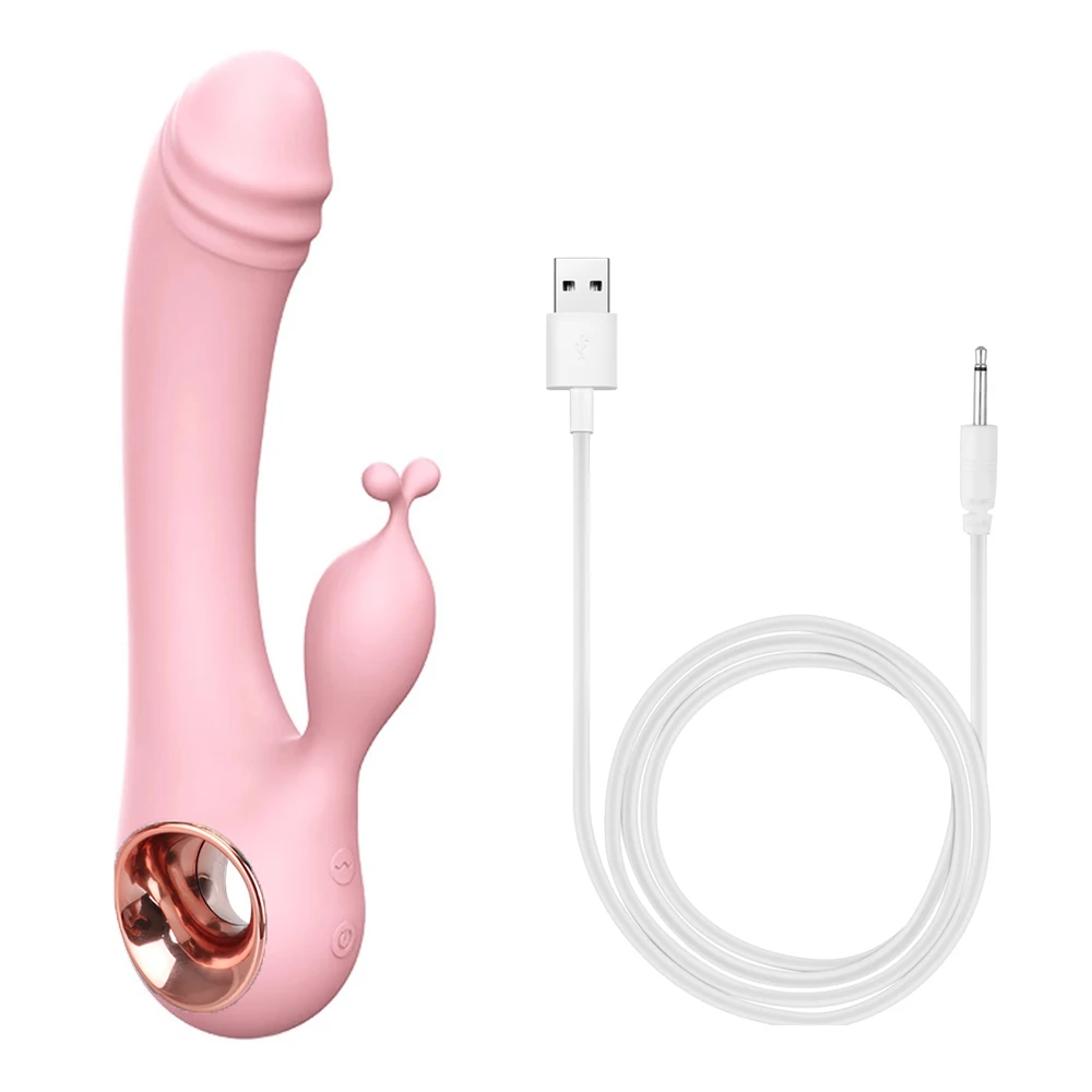 Consolador recargable por USB para mujer, vibrador de conejo, Juguetes sexuales, masajeador Vaginal y Anal, estimulación del clítoris del punto G,