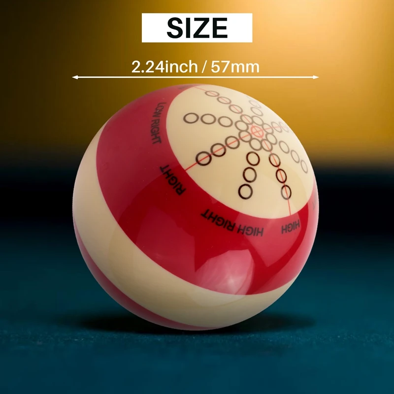 1Pcs 57Mm Durable White Red Resin Billiards Spot Pool Snooker Practice Training Cue Balls Sports For Beginner