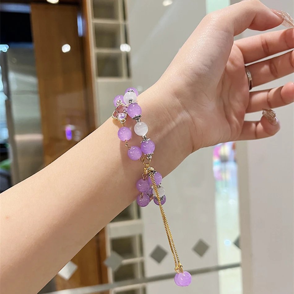 Classy Jewelry Bracelet For Xiaomi Mi 8 Watchband Mi Band 7 6 5 Fashions Jade Bead Wristband Women Mi 3 4 Smartwatch Accessories