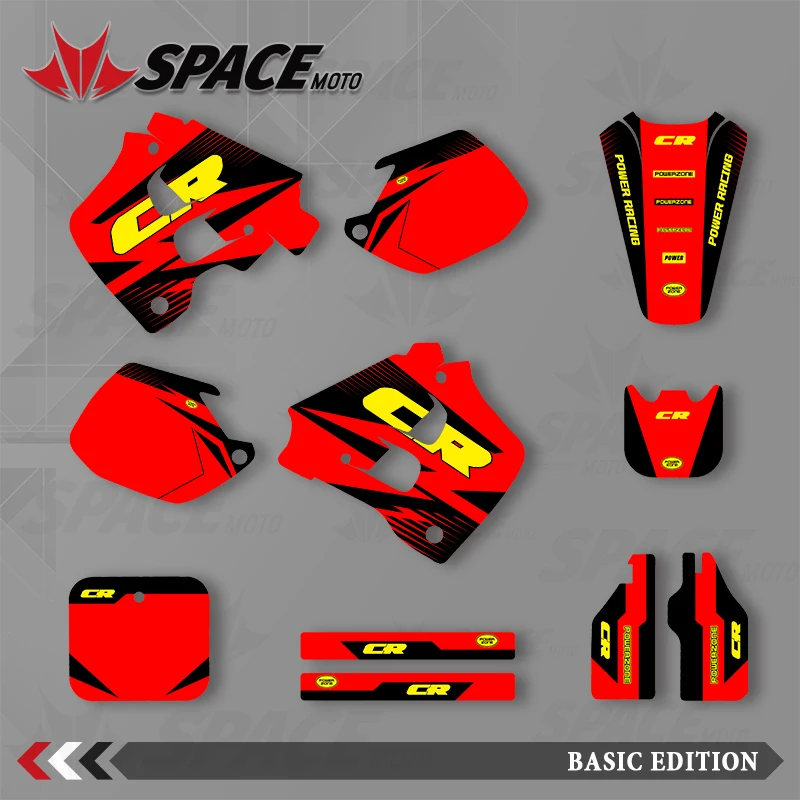 

SPACE Motorcycle For Honda 91-92 CR125 250 Graphics Background Decals Stickers Kit Number Name Customize