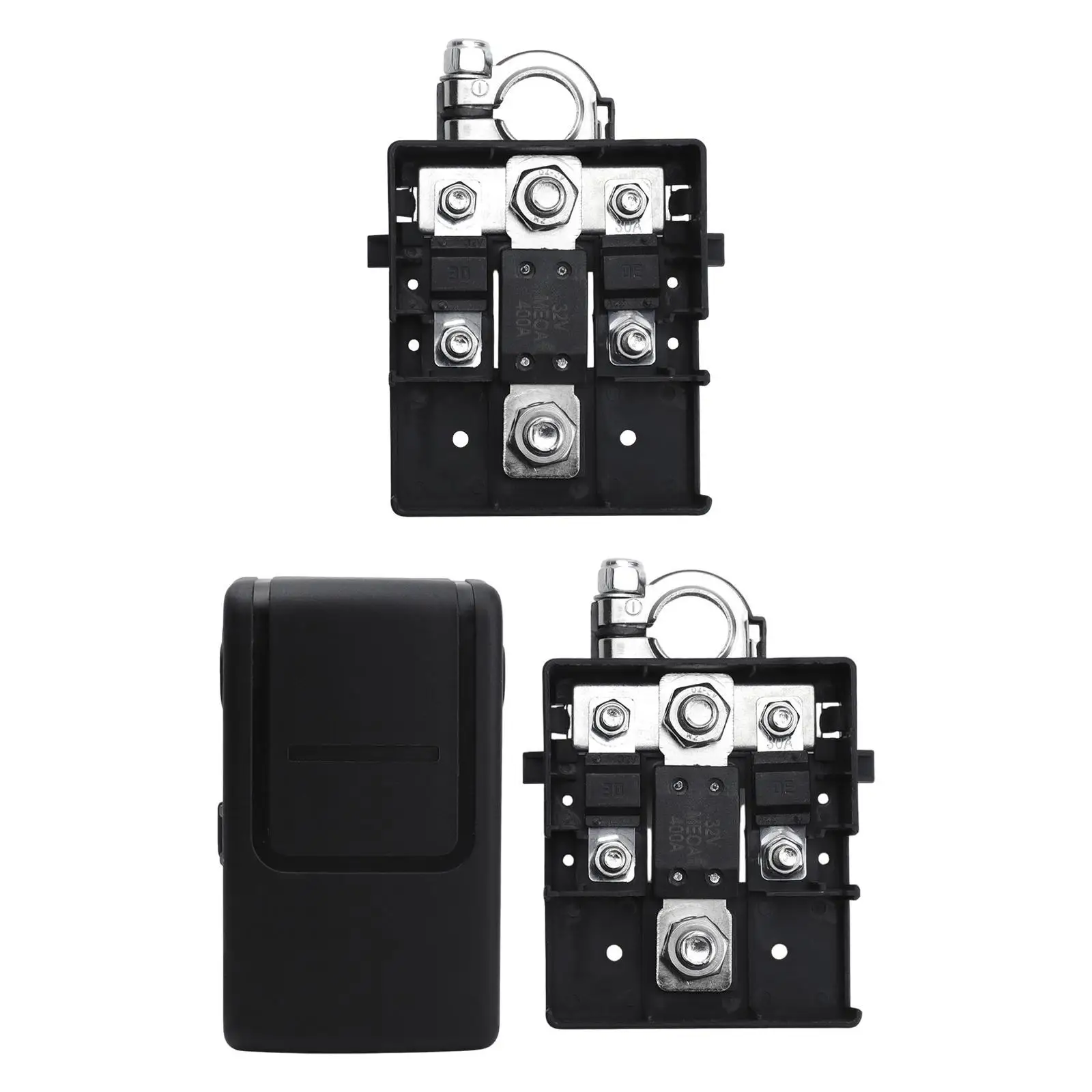 Fuse Box Battery Terminal Connector 32V 400A Convenient Solid Structure for Cars Rvs Yachts Double Battery System