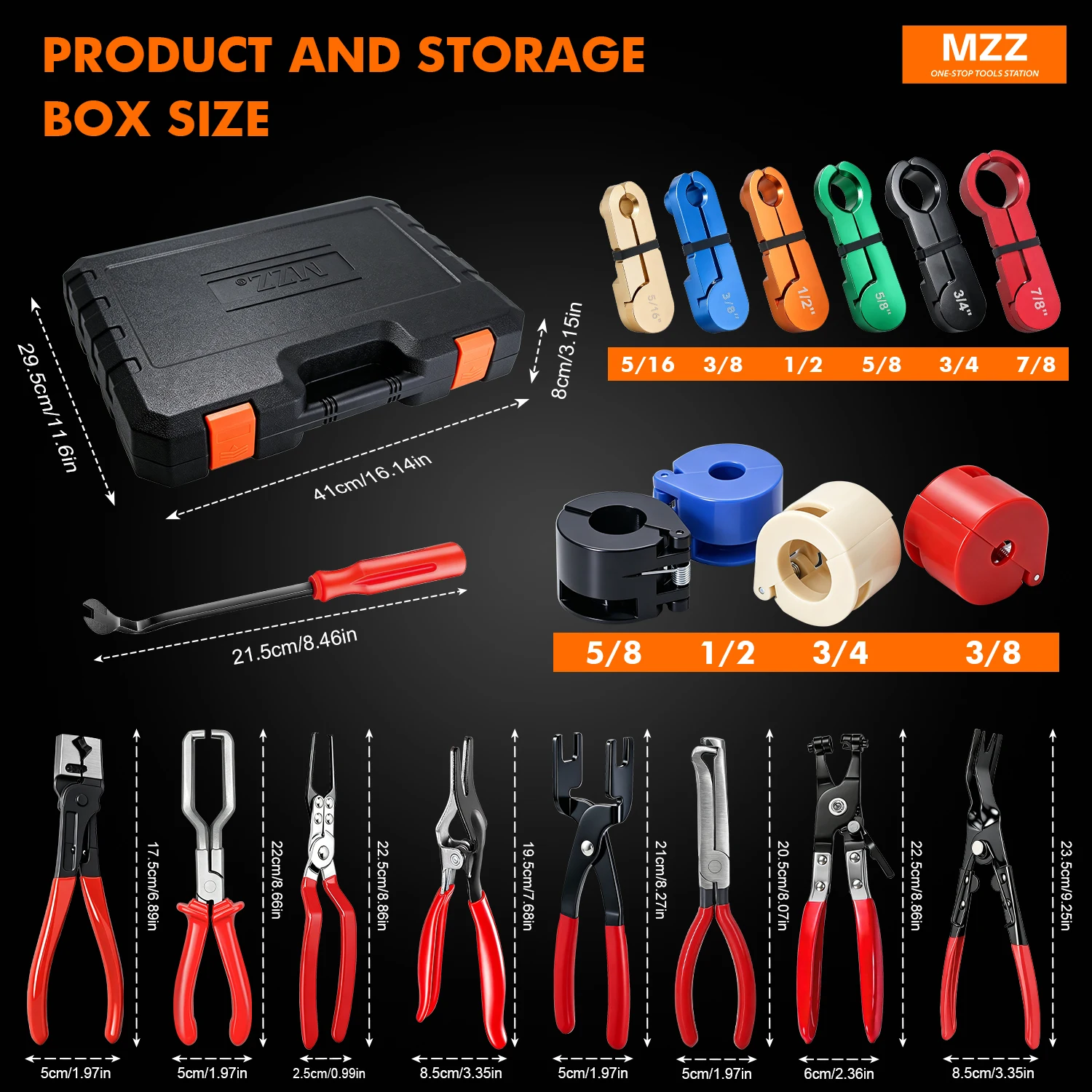 Fuel Line Disconnect Tool Set with Fuel and AC Disconnect Pliers - Professional Hose Clamp Plier Master Quick Disconnect Tool