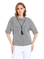 Womens plus size woven round neck shirt belongs to the category of womens clothing