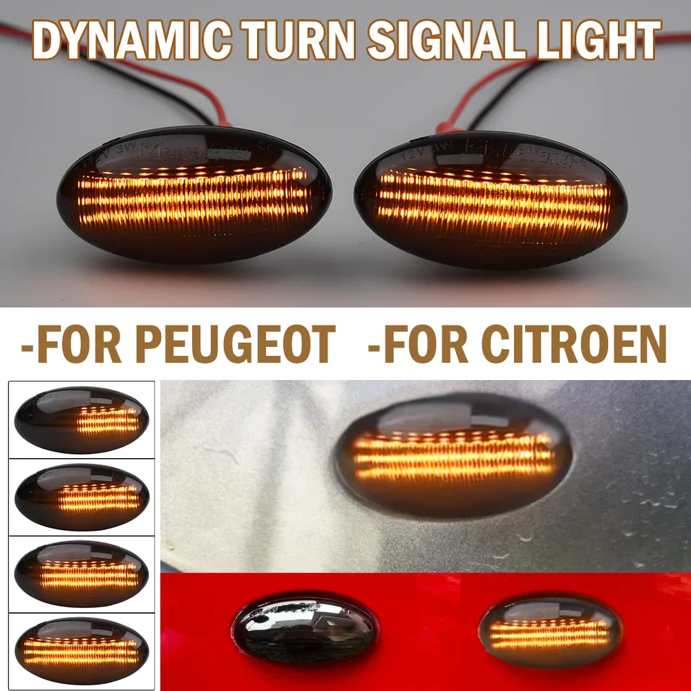 Neue LED Dynamische Blinker Lampe Blinker Für Peugeot 307 206 407 107 607 1007 Citroen C1 C2 C3 C5 C6 Seite marker Licht