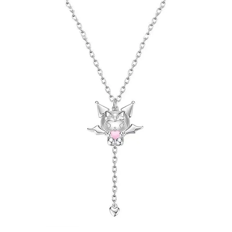 Kawaii Cartoon Necklace Anime Action Figure Kuromi Necklaces for Kids and Teens Cute Mymelody Animal Pendant Chain Jewelry Gifts