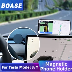 For Tesla Model 3 Y 2021 2020 Magnetic Hidden Foldable Car Phone Pillar Holder Accessory Interior For iphone
