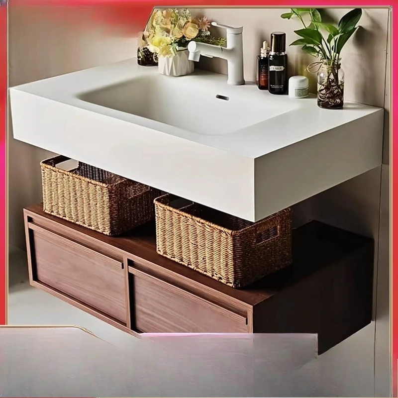 

Medieval style integrated basin, bathroom cabinet, combined bathroom, washbasin, sink, washbasin cabinet, cream wind