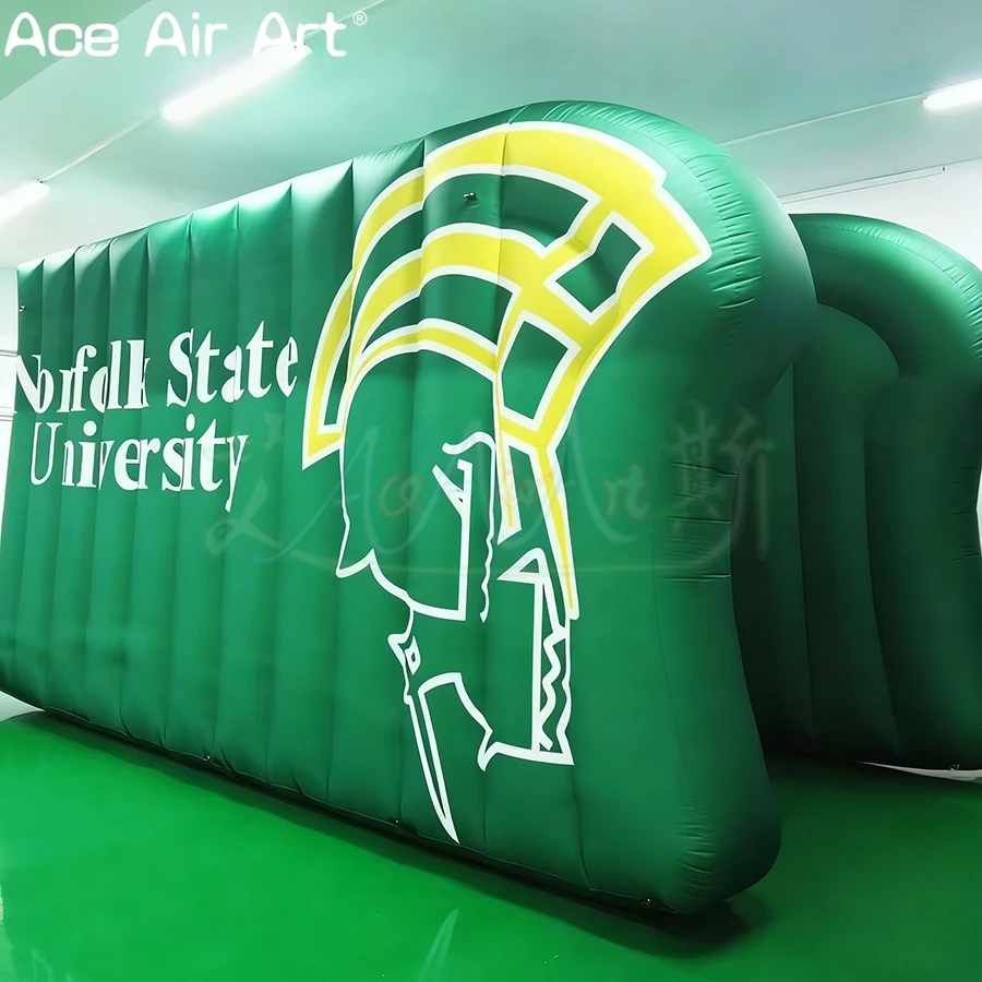 Maßgeschneidertes riesiges grünes aufblasbares Fußball-Tunnelzelt für Sportspiele und Veranstaltungen