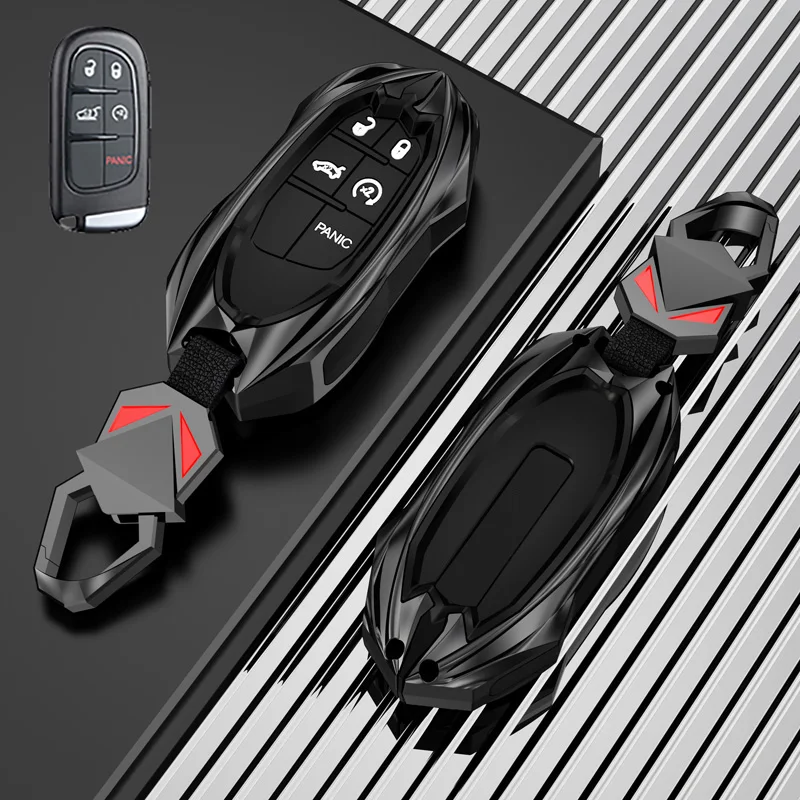 Zinc Alloy Car Key Case Cover For Jeep Grand Cherokee Renegade Fiat Freemont Dodge Charger Challenger Durango Journey Accessorie