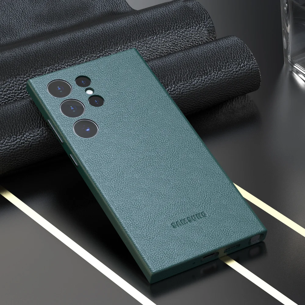 Leder-Handyhülle für Samsung Galaxy S24 Ultra S24 Sense of Luxury S24Ultra S24 FE S24 Plus S24Plus einfarbige Vollabdeckung – Detail 6