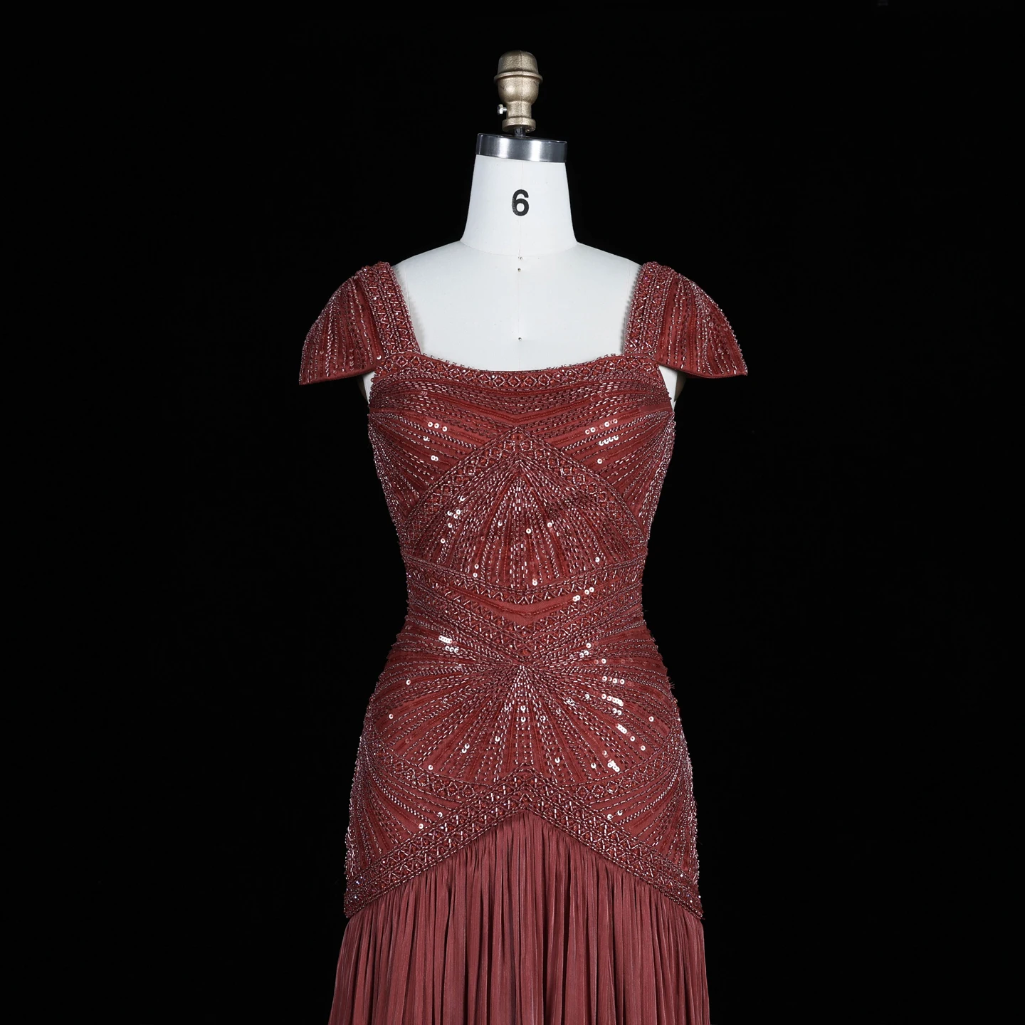 Sharon Said Abendkleider Luxuriöse Meerjungfrauen-Abendkleider, trägerlos, mit Perlen und Pailletten, glamouröse formelle Hochzeits- und Partykleider aus Dubai, SS325, maßgeschneidert – Detail 17