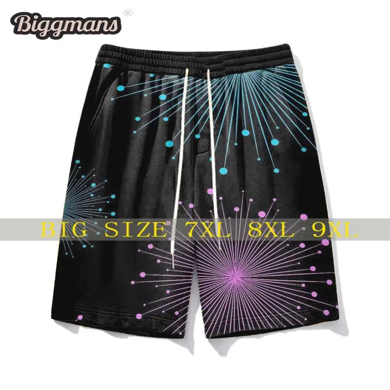 Biggmans L-9Xl Fashion Sports Shorts  Plus Size for Summer Oversize Block Man Big Skull Colorblock Black Degory 7XL 8XL 9XL