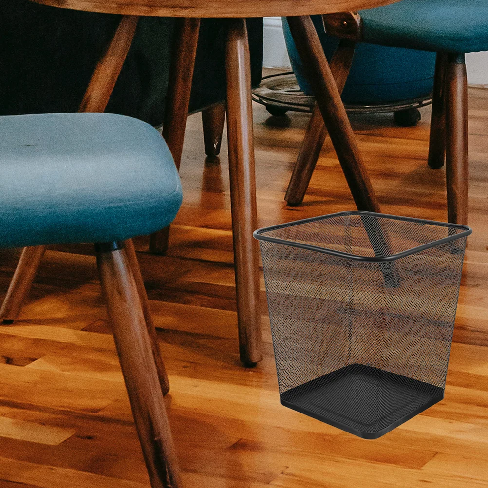 2 szt. Metalowe kosze na śmieci z siatki, solidna żelazna rama, kwadratowe kosze na odpady do domu, biura, sypialni, kuchni, pojemniki na śmieci