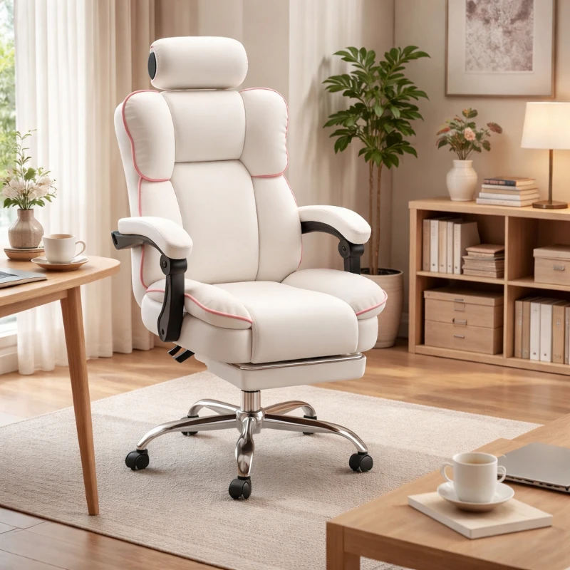 Gaming Chair Latex Cushion Ergonomic Reclining Office Chair Lumbar Support Headrest Leather Computer Chair
