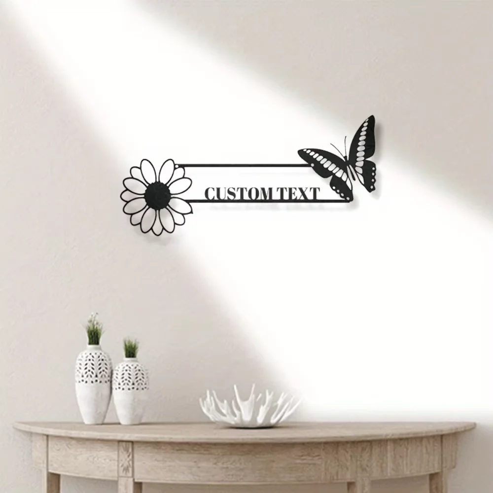 Custom Floral Butterfly Metal Wall Art Handmade to Perfection,Personalized, Farmhouse Inspired Spaces Impressive Wall Sculpture